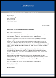 Geben sie hier ihre adresse an. Bewerbung Schreiben Mechatroniker Mechatronikerin Ausbildungspark Verlag