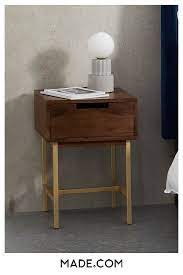tayma table de chevet bois d acacia et laiton table de chevet bois table de chevet chevet bois