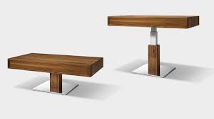 This piece of furniture features an adjustable height mechanism. Lift Coffee Table Height Adjustable And Flexible Team 7