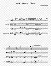 20th Century Fox Theme Sheet Music Composed By Arannged James Bond Trombone Quartet Clipart 1372517 Pikpng