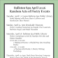 Random Acts of Poetry in Ballston Spa