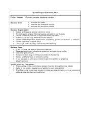 My System Request Example For Online Store Docx System Request Electronics Store Project Sponsor Business Need It Project Manager Marketing Course Hero