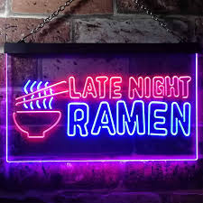 Amazon Com Advpro Late Night Ramen Japanese Food Dual Color Led Neon Sign Red Blue 12 X 8 5 St6s32 I3305 Rb Home Neon Signs Neon Aesthetic Neon Wallpaper