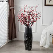 What to put in a large floor vase. Chinese Classic Ceramics Vases Reed Pattern Large Floor Vase Living Room Flower Arrangement Black Porcelain Crafts Home Decor Vases Aliexpress