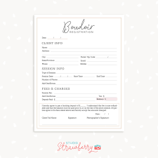 Please take a few minutes to complete the information requested below. Boudoir Photography Forms Bundle Strawberry Kit
