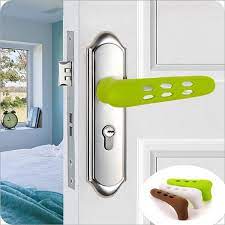 Door stop buffer bumper clear rubber door stopper easy to install silicone lever door handle stopper protect walls glass and furniture from. Silicone Door Handle Knob Crash Pad Wall Protectors Bumper Guard Door Stopper Anti Protector Baby Wish
