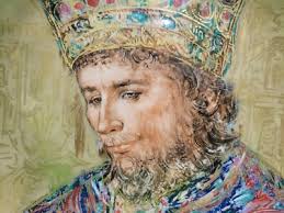 Edna Hibel Studio David the King Limited Gold Plate