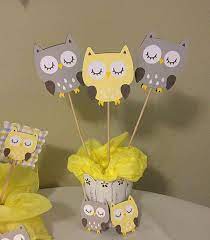 Owl Baby Shower Decorations Package Owl Baby Shower Yellow Grey White Baby Neutral Shower Decor Owl Baby Shower Decorations Owl Baby Shower Baby Owls