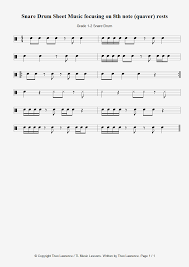 Getting started on the drums and need some sheet music? Snare Drum Sheet Music Focusing On 8th Note Quaver Rests Learn Drums For Free