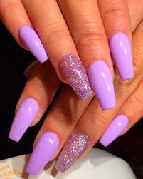 Wearing deep purple on your nails shows that you are confident, artistic, individualistic and not afraid. Coffin Nails Accent Nail Designs Pink Acrylic Nails Lavender Nails