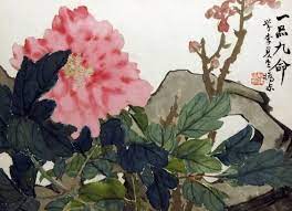 a leaf from the album flowers by zhao zhiqian 1829 1884 this album was completed in the 9th year of the xiangf chinese painting flower art flower painting