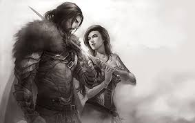 Wallpapers » w » 86 wallpapers in wallpapers warrior collection. Hd Wallpaper Fantasy Love Black White Couple Man Sword Warrior Wallpaper Flare
