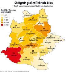 Map of stuttgart showing major landmarks, tourist places, roads, rails, metro stations, airports, hotels, restaurants, museums. Eine Karte Der Stuttgarter Kripo Zeigt Die Haufigkeit Von Einbruchen Wo Sie In Der Stadt Sicher Leben Regional Bild De