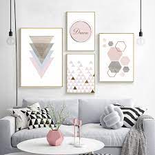 Geometric Triangle Abstract Canvas Poster Wall Art Prints Modern Home Decoration Ebay Wall Decor Living Room Decor Home Decor