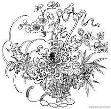 I think these would look lovely cut out and stuck along the bottom of a window to look like a window box display. Advanced Coloring Pages Flowers In Basket Coloring4free Coloring4free Com