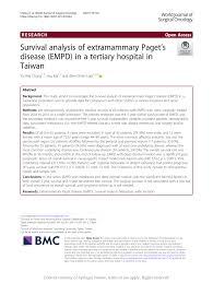 Pdf Survival Analysis Of Extramammary Paget S Disease Empd In A Tertiary Hospital In Taiwan