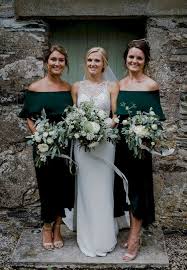 It will give your gals a chic look, such as emerald dresses for bridesmaids, emerald green velvet suit for groom. Green Off Shoulder Bridesmaid Dresses Rosyprom Emerald Green Bridesmaid Dresses Green Bridesmaid Dresses Dark Green Wedding