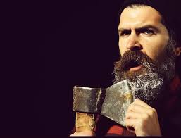 Mann hipster eller mann med skjegg og bart