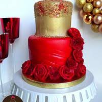 Themes for a 16th birthday. Red And Gold Fashion Inspired Sweet 16 Birthday Cake Cakesdecor