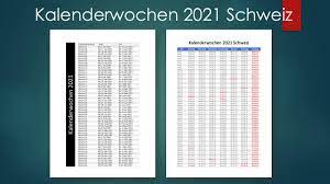 Oben rechts können sie das jahr, die kalenderwoche und das land ändern. Kalenderwochen 2021 Schweiz Kalender Muster Vorlage Ch