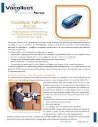 Vocollect Talkman A500 Datasheet - Intermec