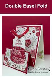 Keep up with card making ideas, card making tips, card making tutorials, card making projects, christmas cards, birthday cards, greeting cards, hand made cards, card making templates, stamping ideas, stamping techniques, stamping tips and tutorials by following top card making sites. You Ll Be Proud To Make This Double Easel Fold Card Fancy Fold Card Tutorials Card Making Birthday Fun Fold Cards