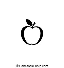 On brushed boards, painted black and white. Black Line Art Apple Isolated On White Canstock