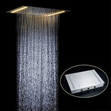 A ceiling mounted shower head also saves water. Flush Mount Ceiling Shower Head Sale The Venice Rectangular Recessed Shower Head With Single Color Led Flush Fitting Shower Head
