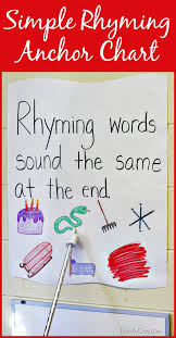 Simple Rhyming Anchor Chart For Preschool