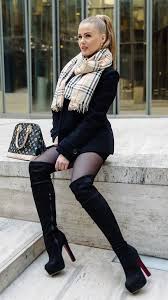 Fantastic Over The Knee Black Platform Boots I D Black Boots Fantastic Id Knee Platform Tights Plateaustiefel Plateaustiefel Outfit Overknees