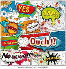 Comic Book Page Divided By Lines With Speech Bubbles Sounds Effect Retro Background Mock Up Comics Template Comic Book Pages Comic Template Retro Background