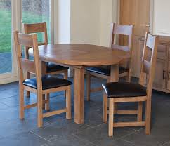 Modern, traditional, eclectic, rustic, glam, farmhouse, country Hampshire Oak Round Extending Dining Table And 4 Padded Seat Chairs Cfs Furniture Uk