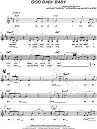 Smokey Robinson The Miracles Ooo Baby Baby Sheet Music Leadsheet In G Major Download Print Sku Mn0143903
