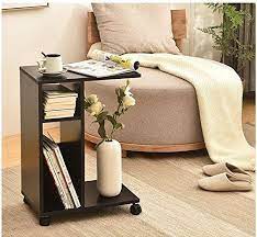Modern End Tables For Living Room Wooden Black Sofa Side Table With Storage Magazine With Wheel Night Sofa Side Table Side Table With Storage Living Room Table