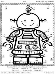 Cat colouring pages activity village. Robot Regrouping Addition Math Printables Color By The Code Puzzles Addition Coloring Worksheet Math Coloring Math Printables