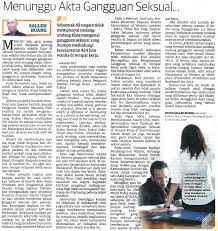 Pada gambar ini kelihatan kemalangan kerja yang dialami pekerja kilang syarikat manufacturing di semarang. Menunggu Akta Gangguan Seksual