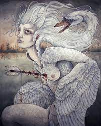 Caitlin Hackett On Instagram The Swan Maiden Inspired By A Favorite Folk Tale That I Read In My Childhood I Have Prints Of This Art Art Inspiration New Art