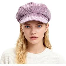 Womens Corduroy Caps 8 Panel Peaked Cap Vintage Newsboy Paperboy Hats  Gatsby Cabbie Cap Painter Tour Hat Black at Amazon Women's Clothing store