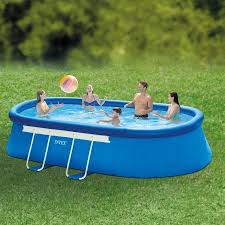 Intex 18 X 10 X 42 Oval Frame Above Ground Swimming Pool With Filter Pump Walmart Com Above Ground Swimming Pools Swimming Pools Pool