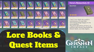 Genshin Impact Quest Items Rewards Guide Hidden Lore Books 4 Star Items Youtube