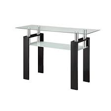 Extremely functional, this sofa table features two drawers, a wide top and a bottom shelf giving you plenty of options for storing household items and display decorative pieces. Coaster 1 Shelf Glass Top Console Table In Black Click On The Image For Additional Details Note It Is A Top Sofas Sofa Table Round Coffee Table Living Room