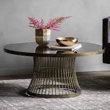 Ikea magiker coffee table glass top clear white rubber cushion pad part round. Round Coffee Table With Smoked Glass Top Bronze Primrose Plum