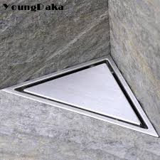 Sus 304 Stainless Steel Hidden Type Triangle Floor Drain Bathroom Tile Invisible Shower Drain Hair Catcher Clean Strainer Aliexpress In 2020 Shower Drain Floor Drains Hidden Shower