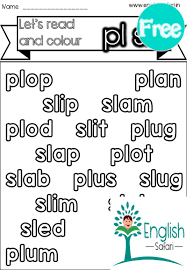 Free Pl Sl Consonant Blend Words Blend Words Word Sorts Jolly Phonics