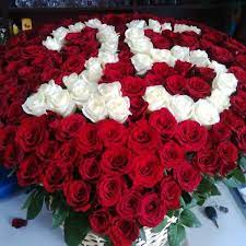 Happy 25th anniversary flowers images. 25th Anniversary Roses As 100 Flowers In Red And White