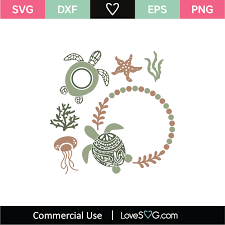 Download Turtle Monogram Frames Svg Cut File Lovesvg Com