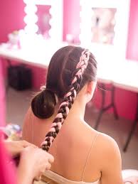 9 cornrows in front, box braids in the back. Colour Braid Extensions Pampered Princess Day Spa