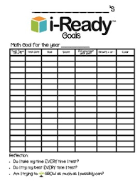 I Ready Year Goals Chart Log Record Keeping For Reading Math Data Book