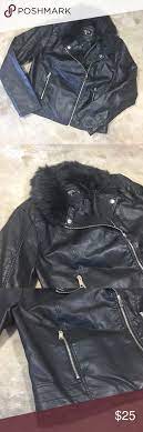 Rue21 Fur Collar Faux Leather Jacket Xl Clothes Design Fashion Faux Leather Jackets