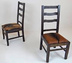 Reclaimed Wood Dining Chair With Ladder Back Design Hair On Hide Upholstered Seats Item Dc06051 Barnwood Furniture Dining Chairs Rustic Outdoor Furniture